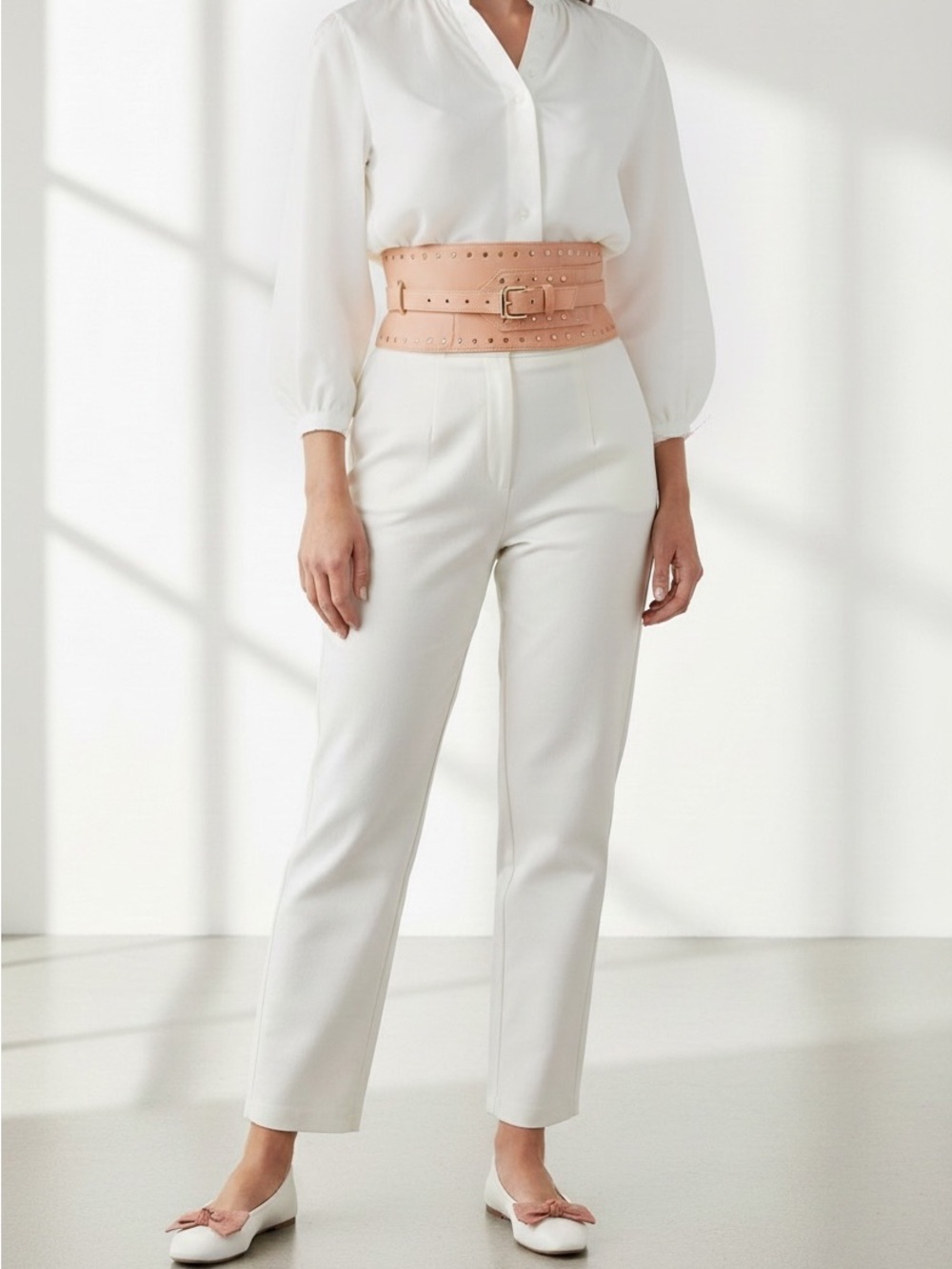 Wide Stud Belt w/Pouch